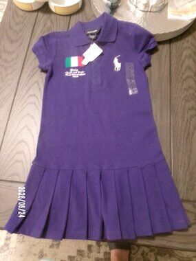 NWT Girl’s Ralph Lauren Pony Short-Sleeve Dress Track & Field ITALY  Size 6